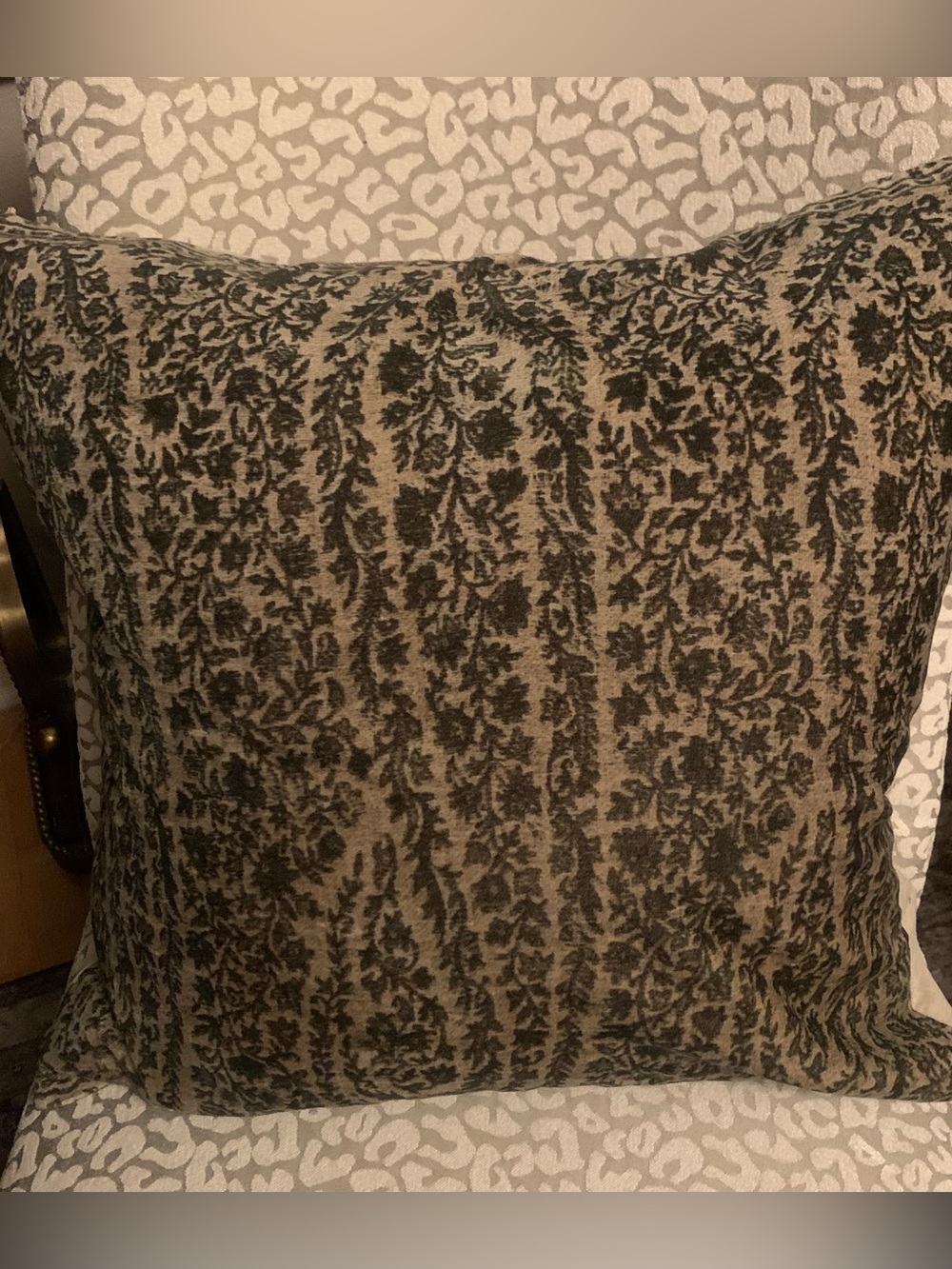 Pottery Barn Azure Velvet Printed Throw Pillow